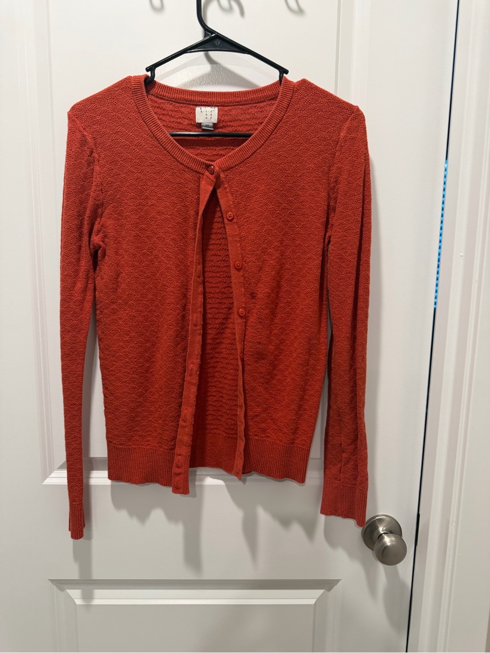 Rust Orange Lightweight Button Cardigan